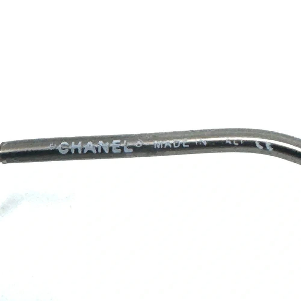 Chanel CC 90’s Vintage Khaki Olive Green Logo Rimless Sunglasses